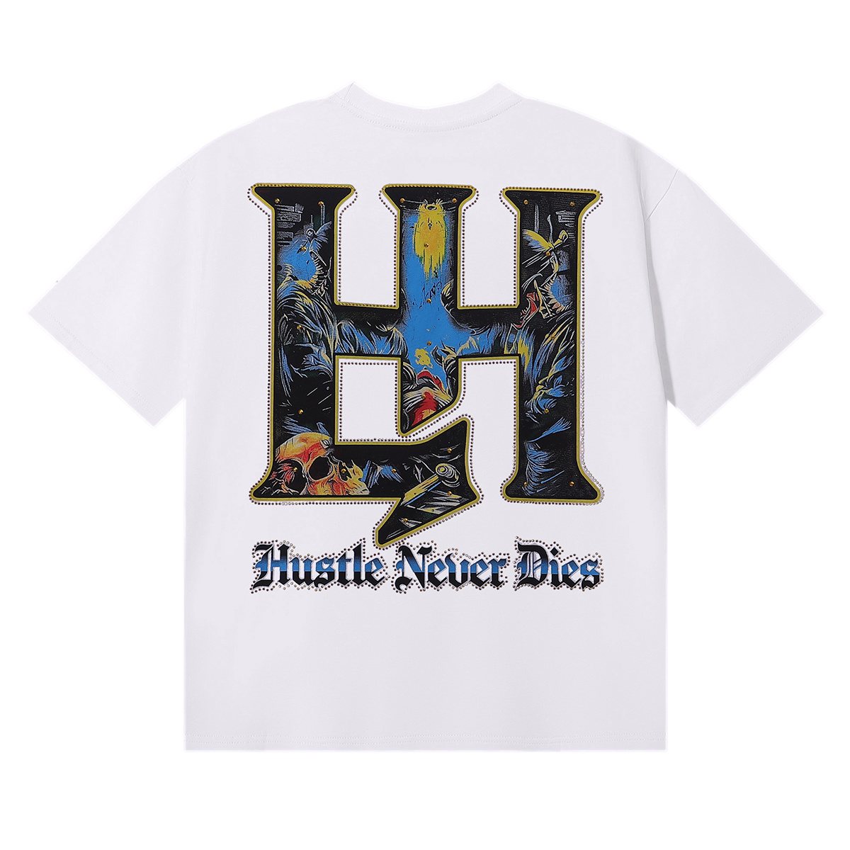 Life Hustlere Skull Doctor Graphic T-Shirt — back
