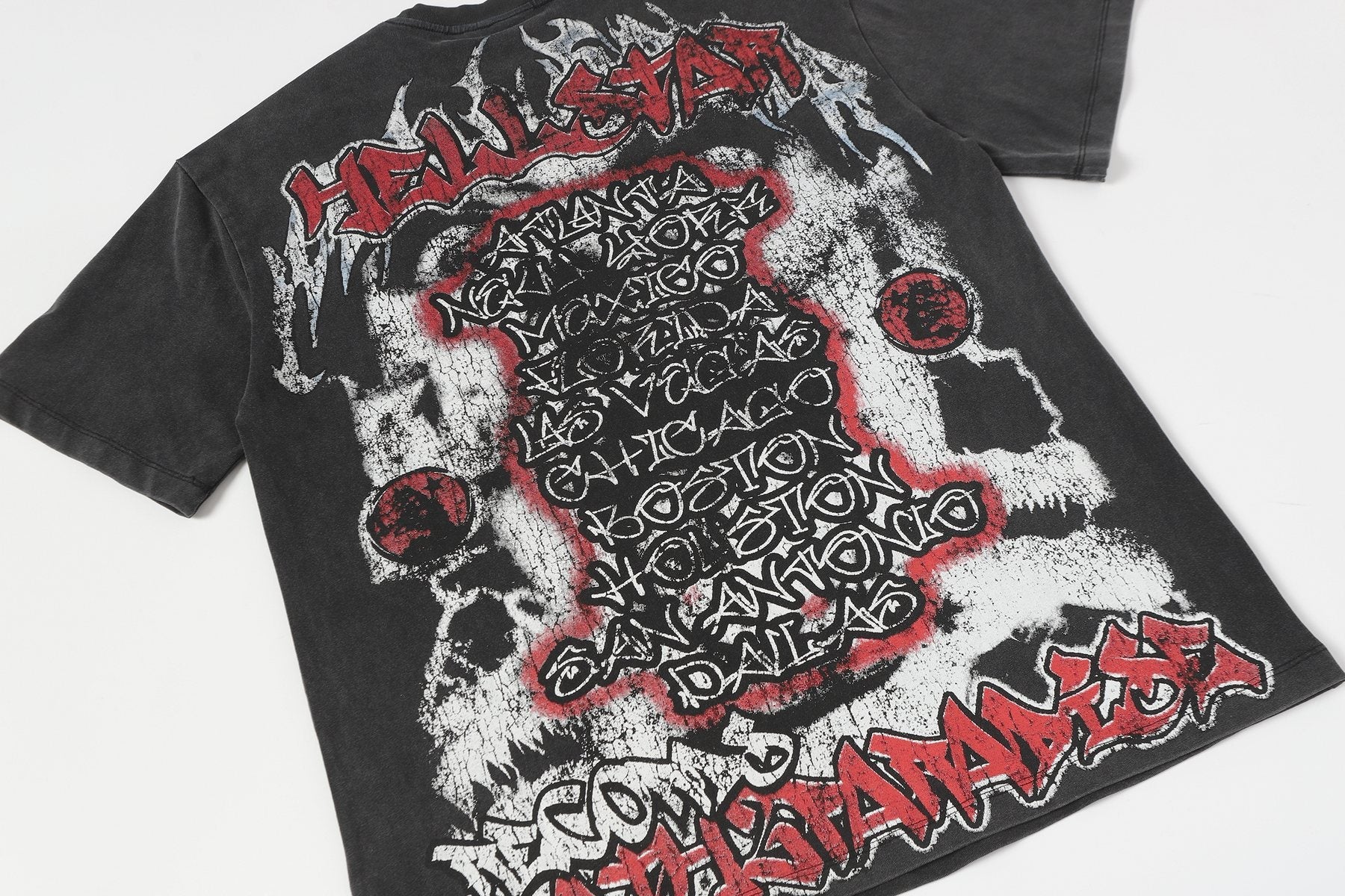 Hellstar Distressed Graphic Short-Sleeve T-Shirt — detail