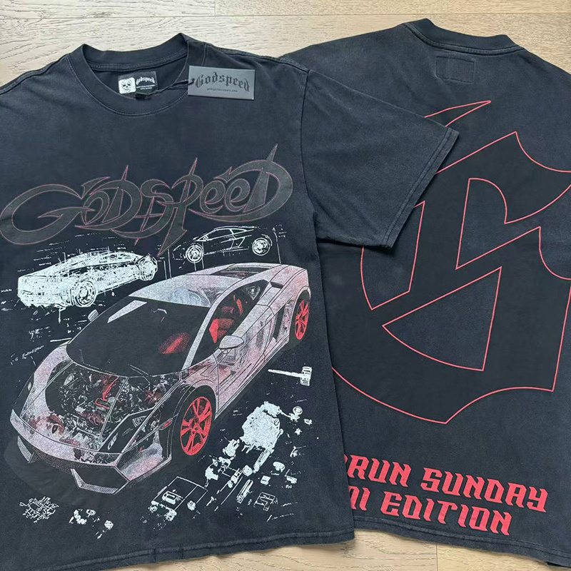 Godspeed Washed Black Front & Back Graphic T-Shirt — comparison