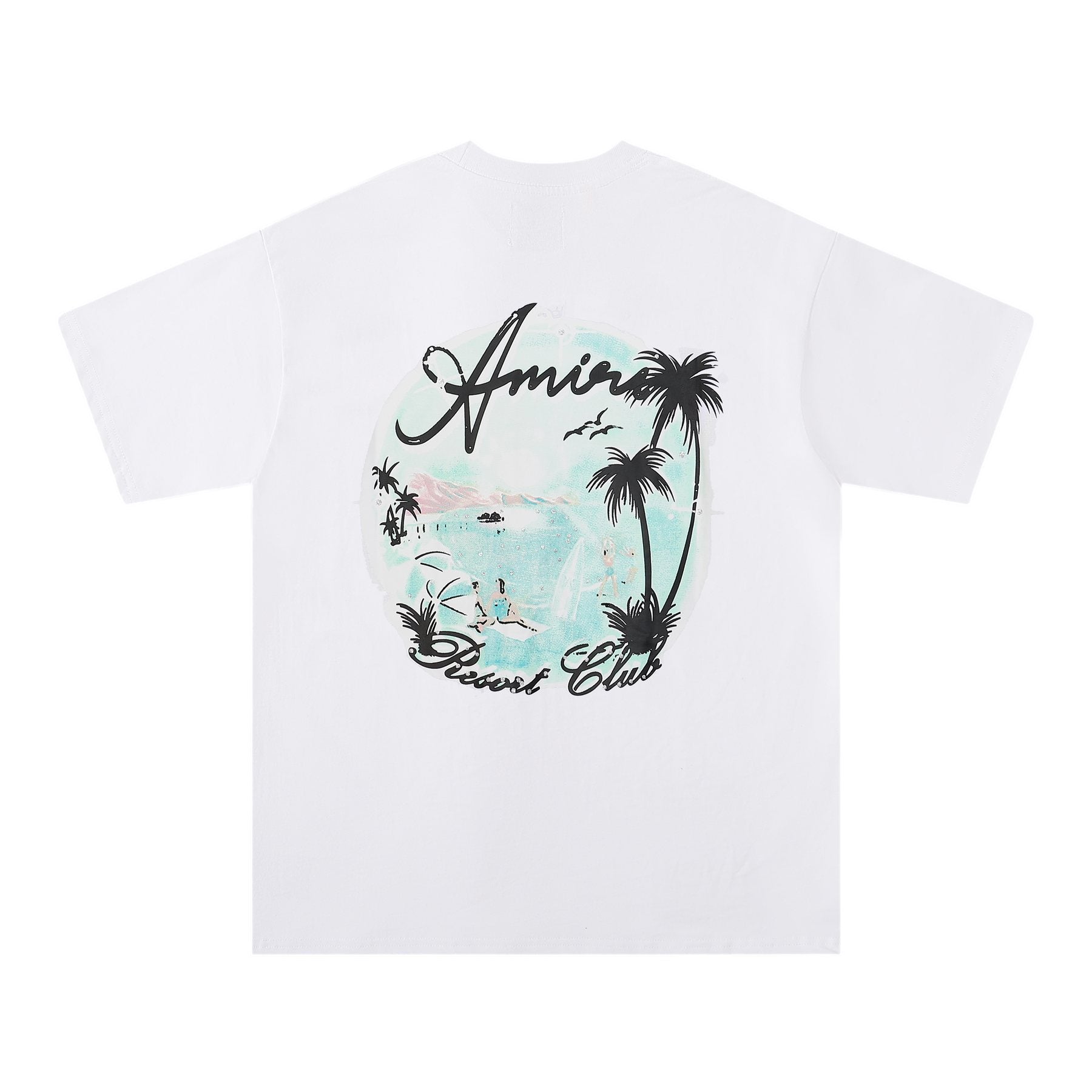AMIRI Tropical Palm Tree Graphic T-Shirt — back