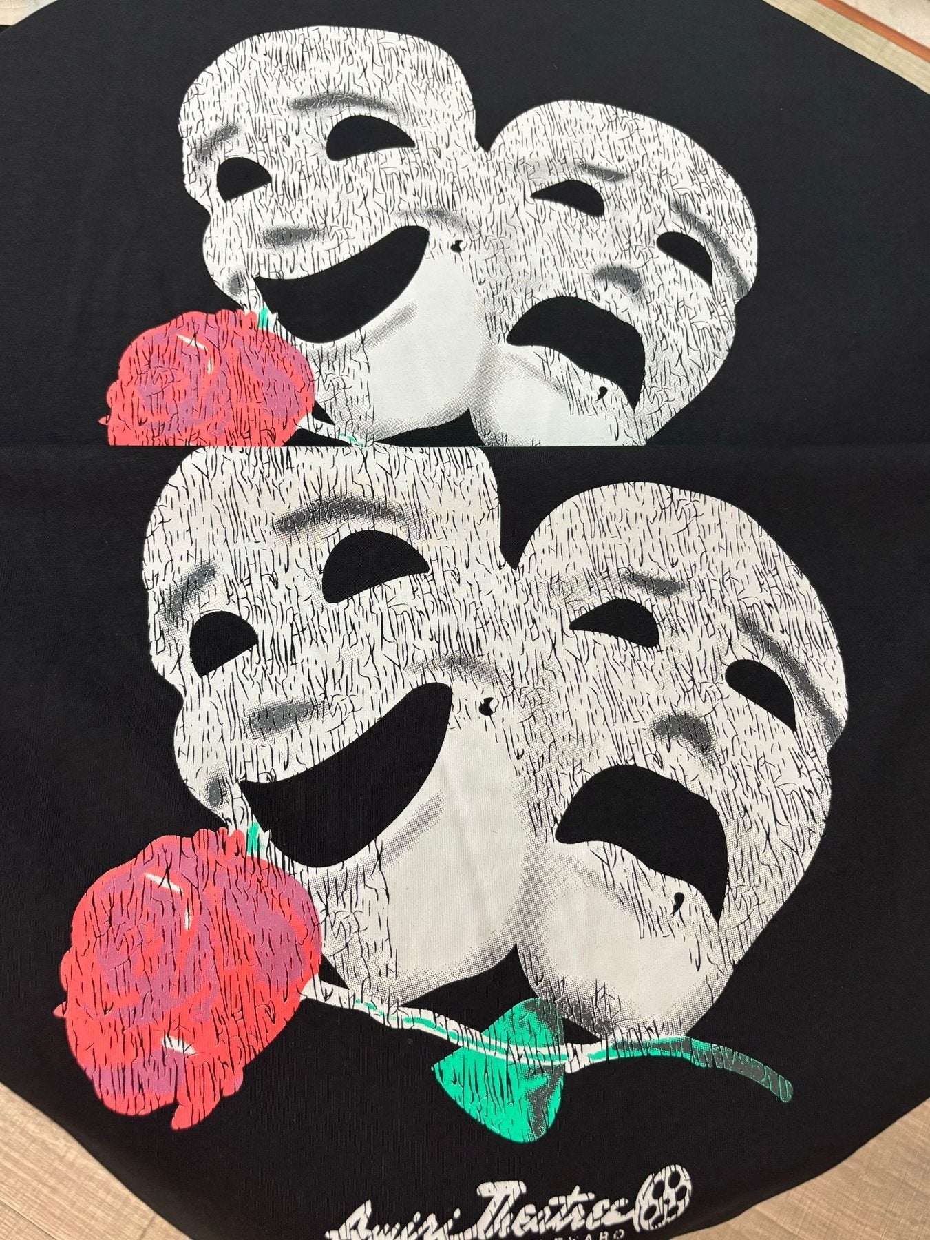 AMIRI Theatrical Mask & Rose Graphic T-Shirt — detail