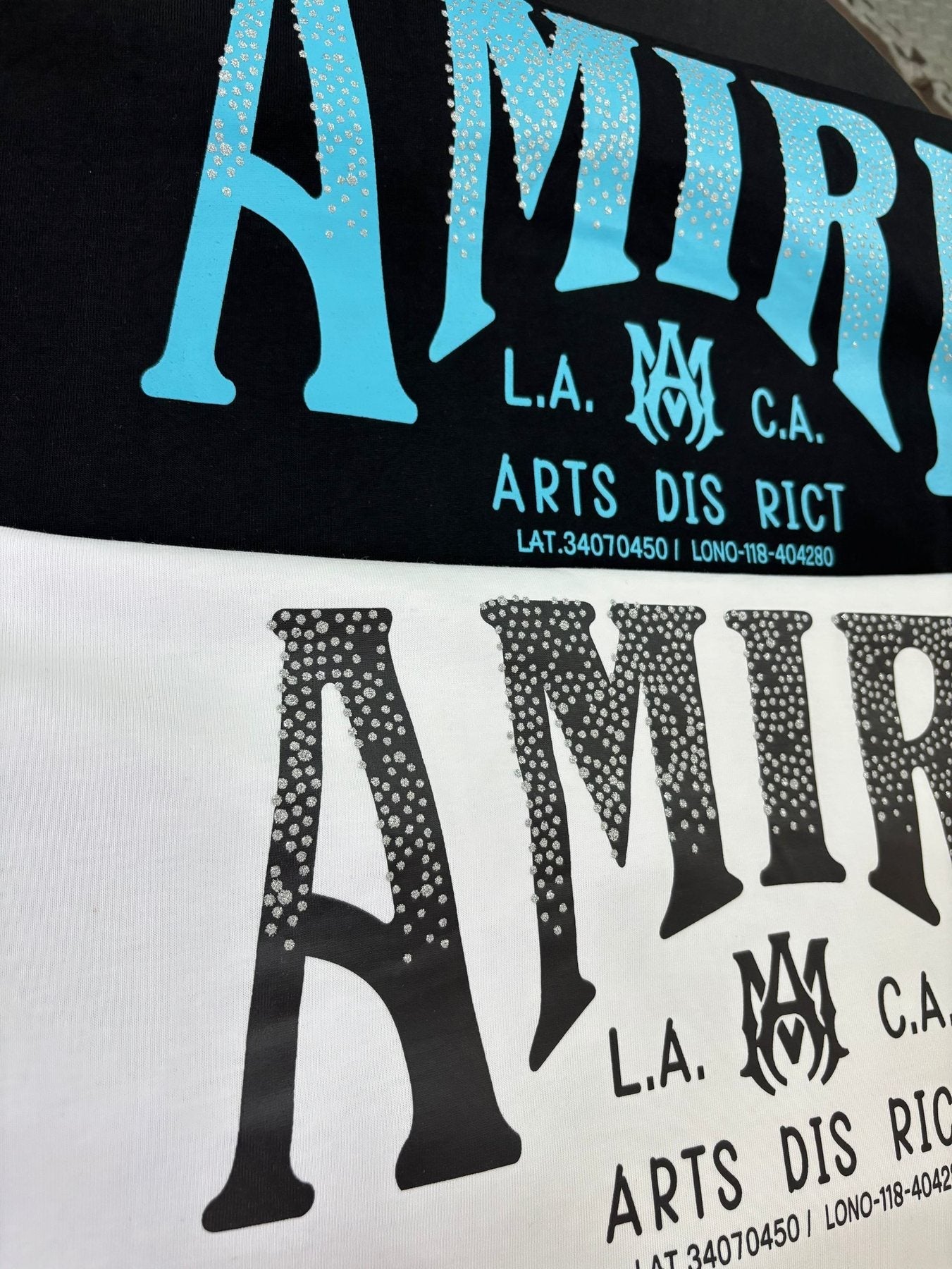 AMIRI Silver Letter Graphic Short-Sleeve T-Shirt — fabric_closeup