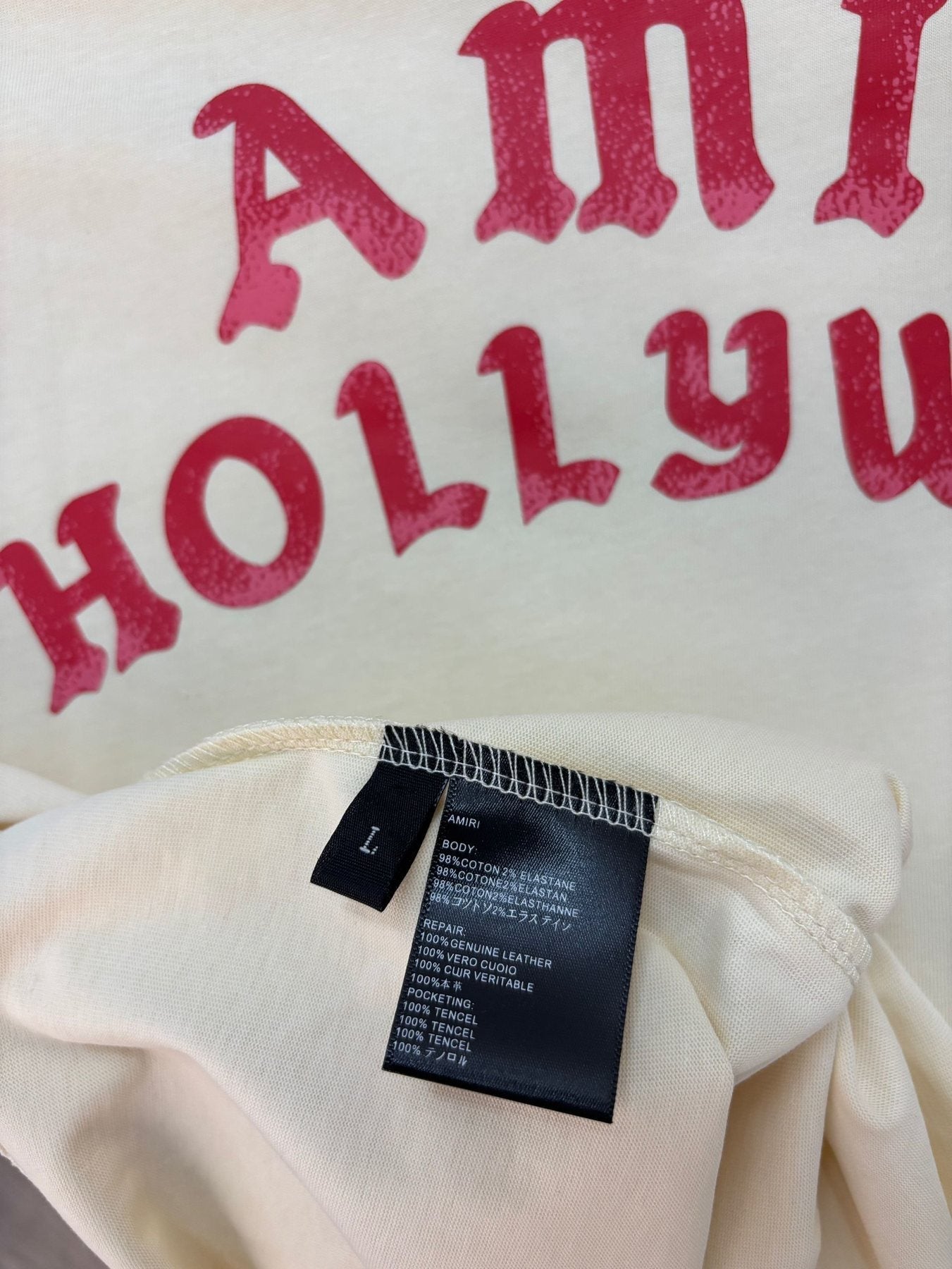AMIRI Hollywood Graphic Short-Sleeve T-Shirt — neck_label