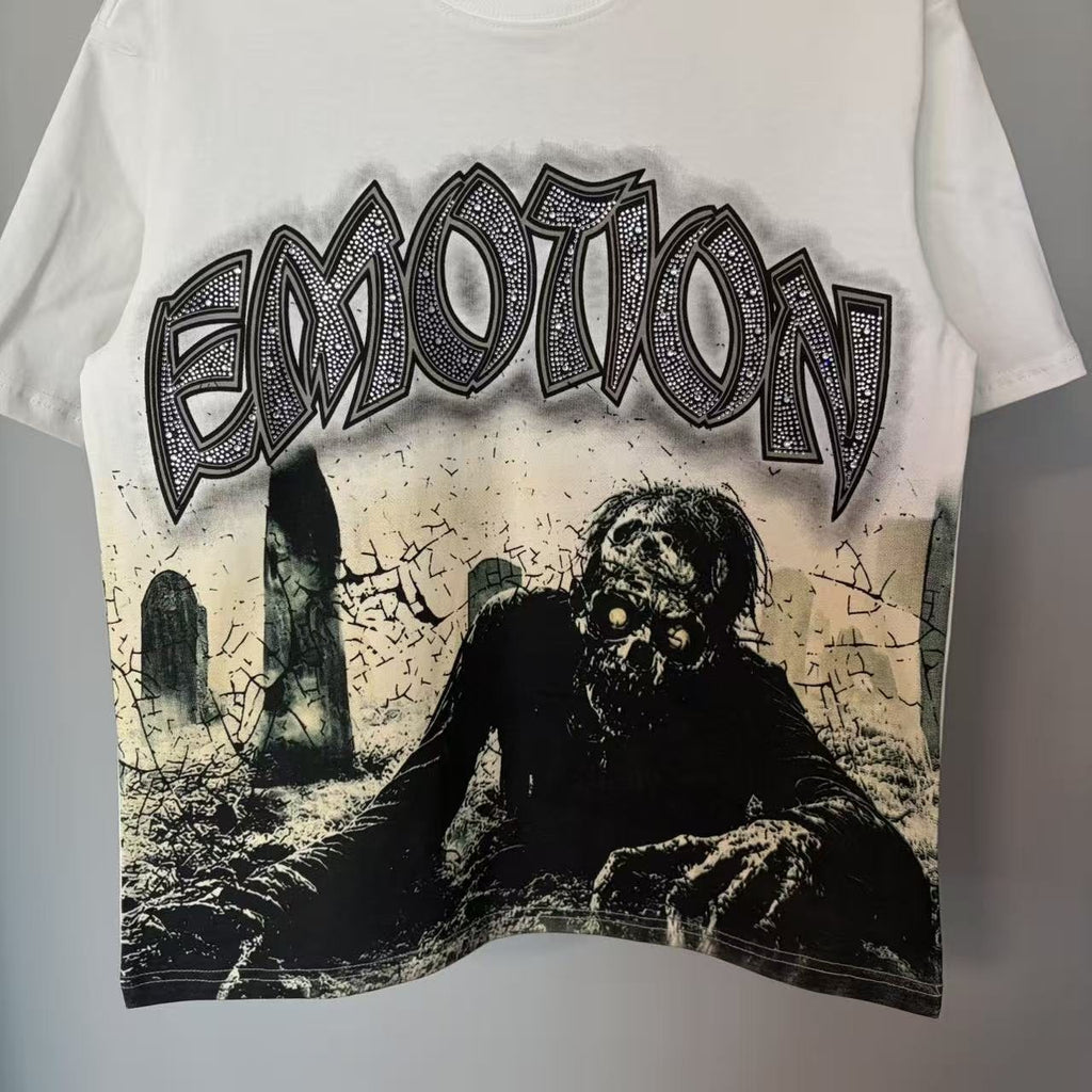 MIXED EMOTION Zombie Gothic Graphic T-Shirt — detail