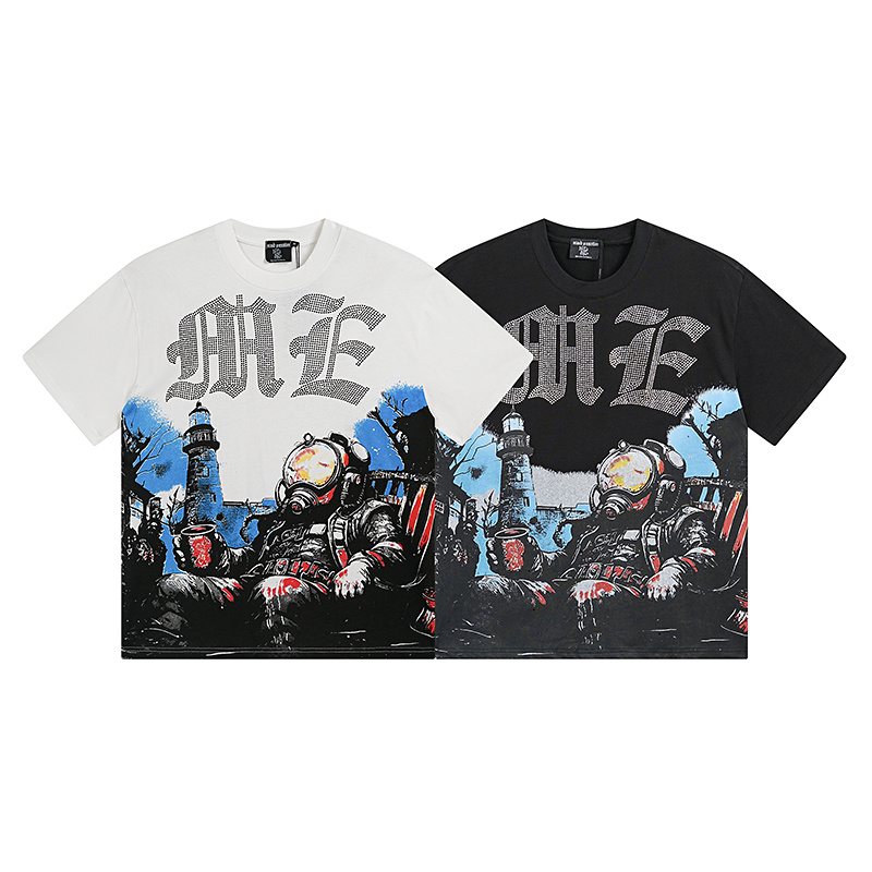 MIXED EMOTION Lighthouse & Diver Graphic T-Shirt — comparison