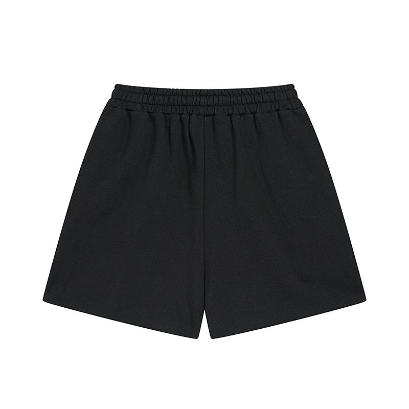 MIXED EMOTION Rhinestone Graphic Raw-Hem Shorts — back