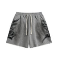 MIXED EMOTION Distressed Side-Graphic Sweat Shorts — hero