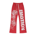 MIXED EMOTION Washed Graphic Flared Pants — hero