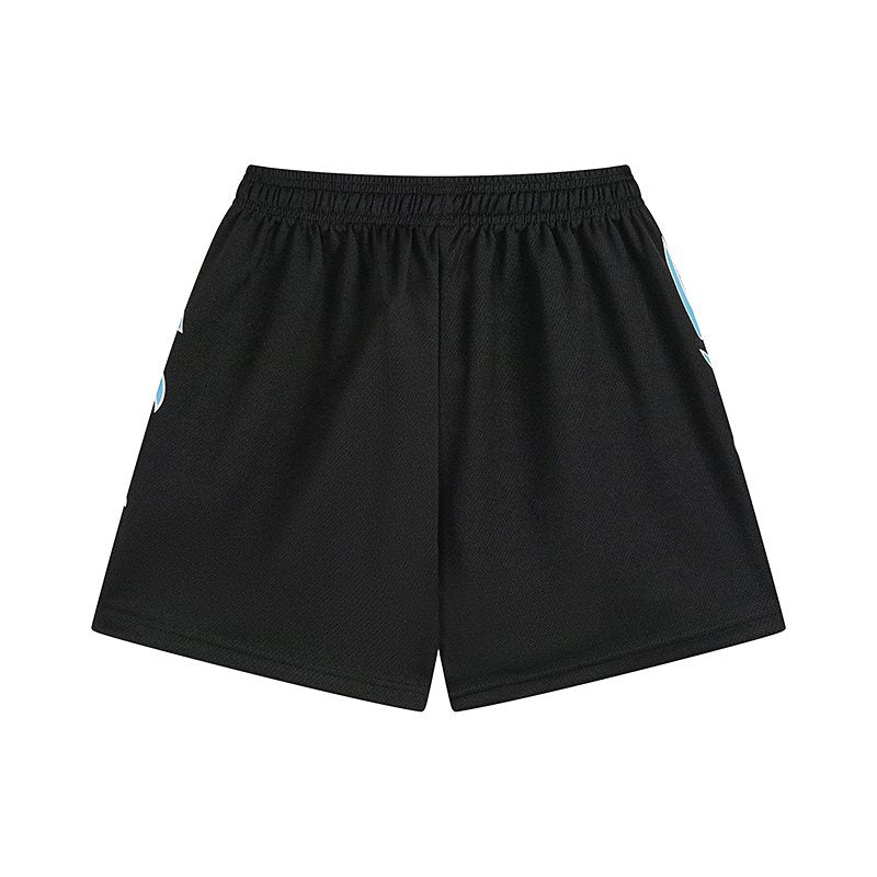 MIXED EMOTION Flame Graphic Drawstring Shorts — back