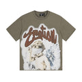 MIXED EMOTION Olive Khaki Front-and-Back Graphic T-Shirt — hero