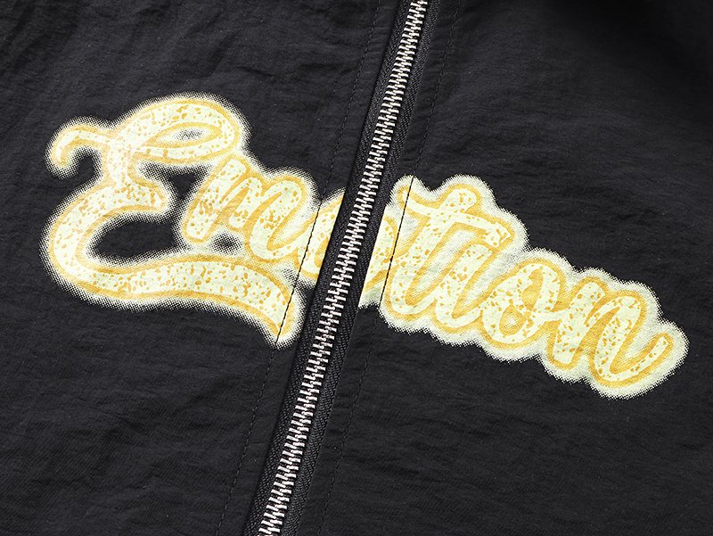 MIXED EMOTION Angel Graphic Zip-Front Short-Sleeve Shirt — detail