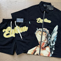 MIXED EMOTION Angel Graphic Zip Shirt & Shorts Set — hero