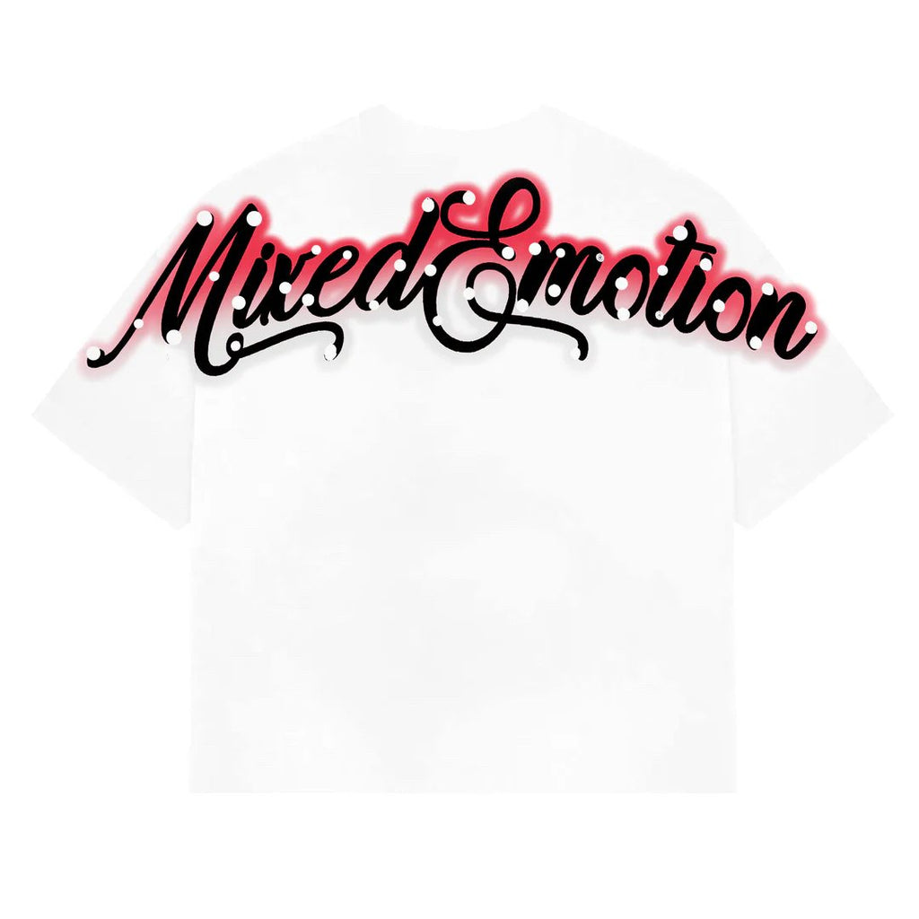 MIXED EMOTION Red Angel Rhinestone Graphic T-Shirt — back