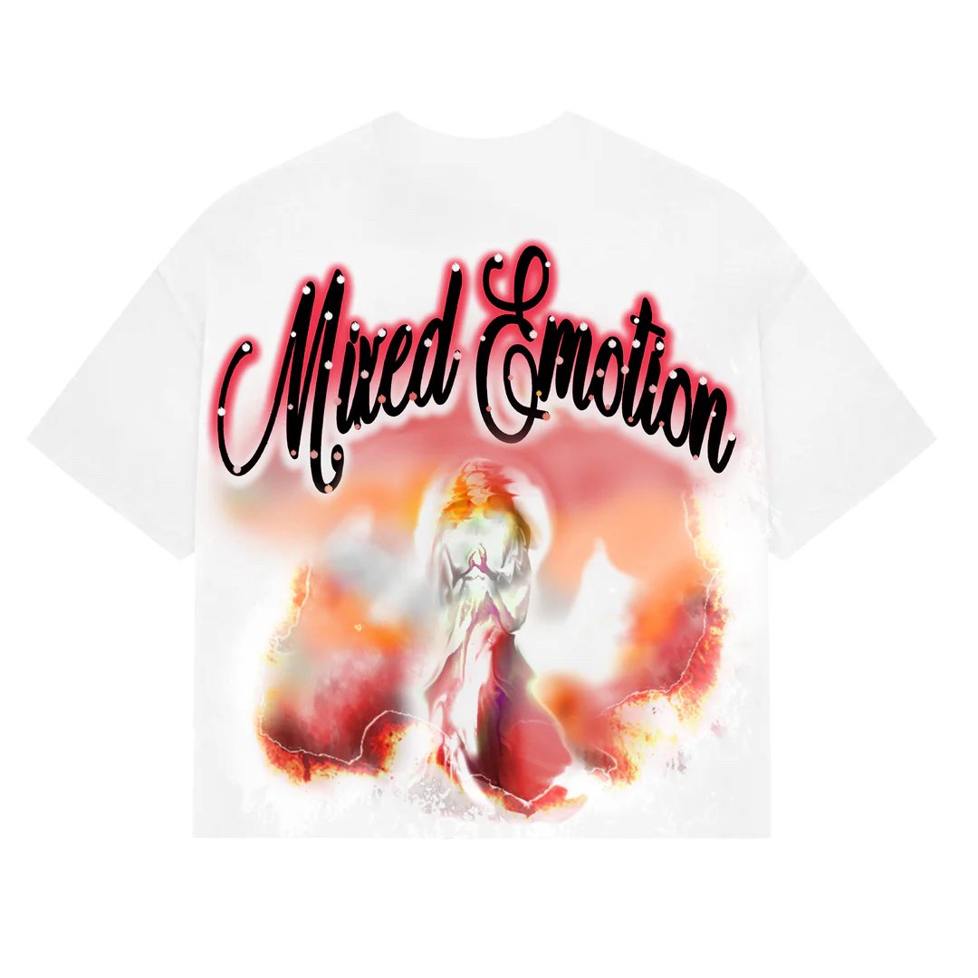MIXED EMOTION Red Angel Rhinestone Graphic T-Shirt — hero