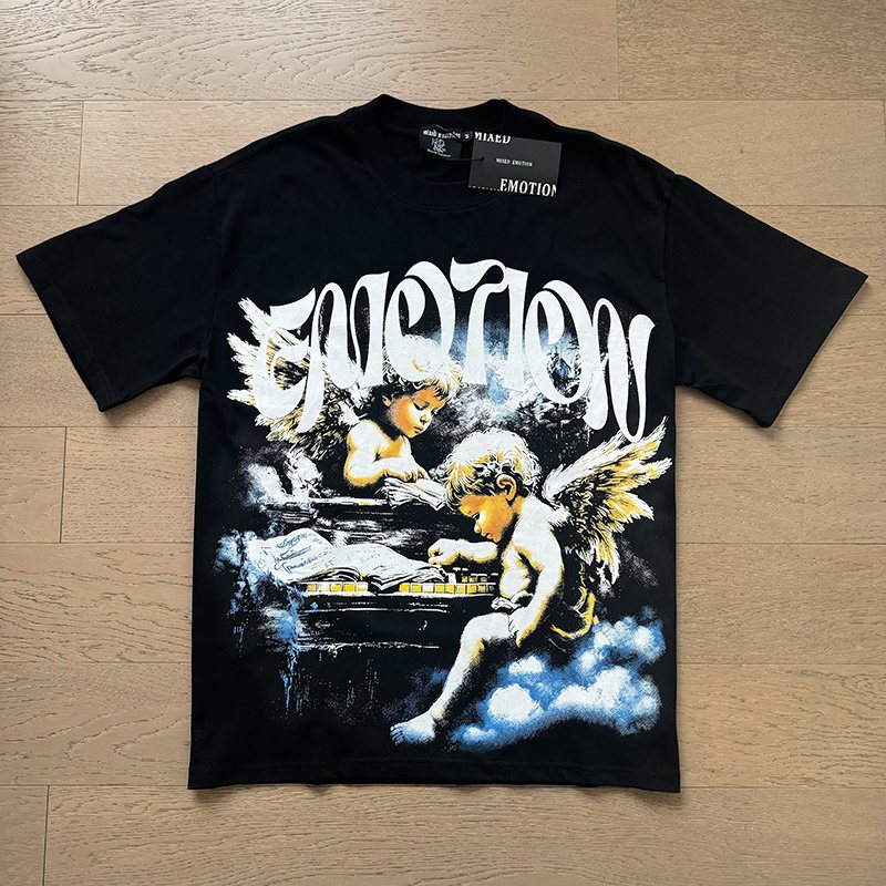 MIXED EMOTION Cherub Graphic T-Shirt — front