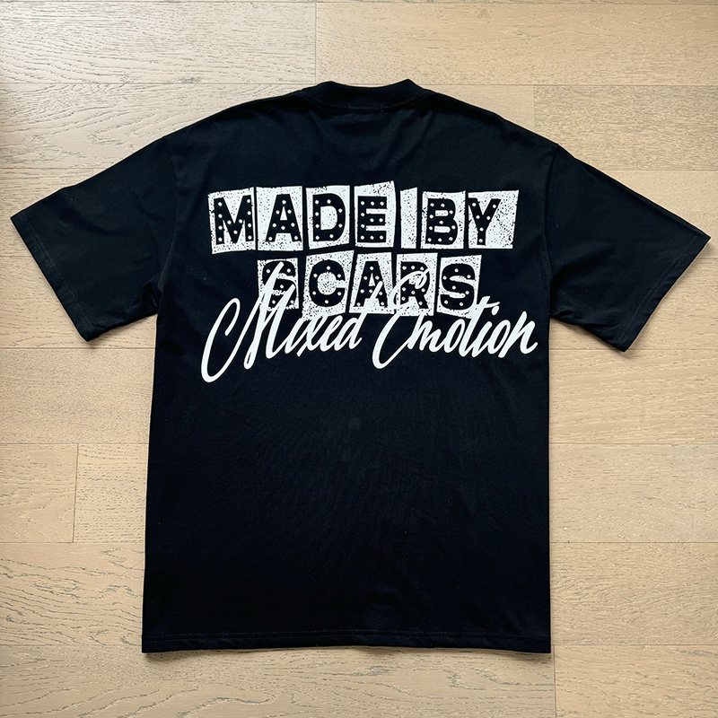 MIXED EMOTION Front-and-Back Graphic T-Shirt — back
