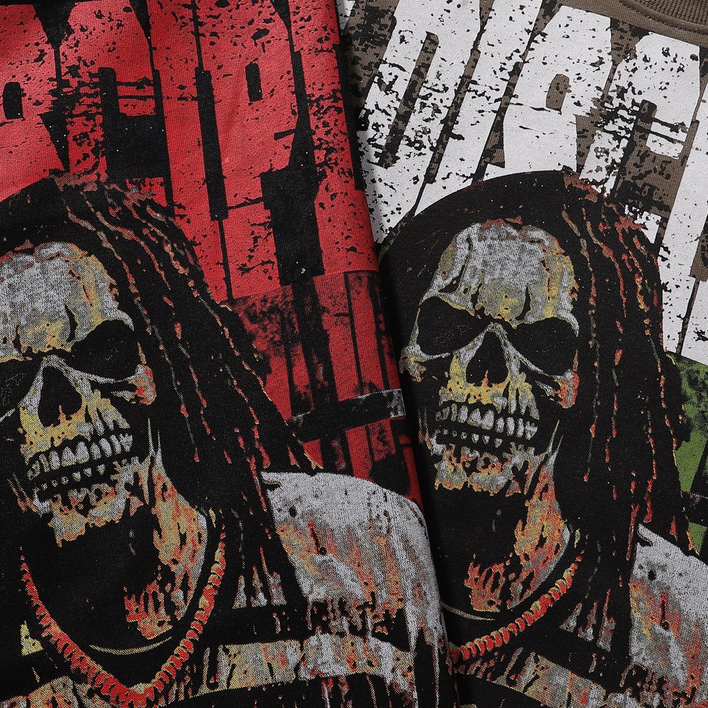 BKYS Revival No Discipline Rhinestone Skull Graphic Cropped T-Shirt — detail