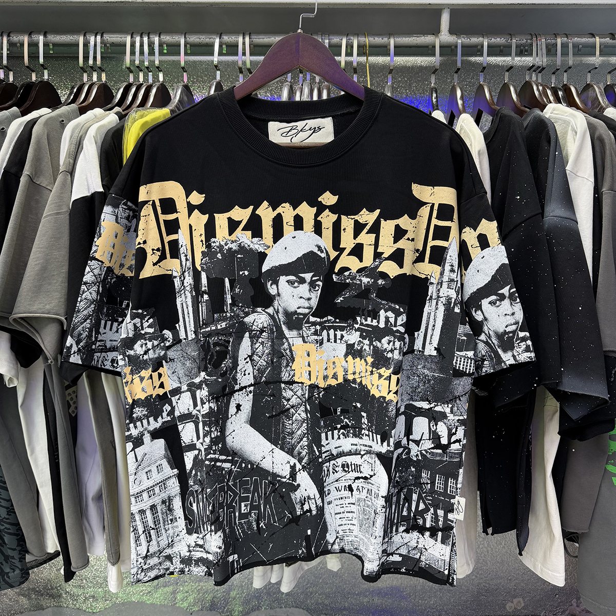 BKYS Revival Dismiss Photo-Collage Cropped T-Shirt — context