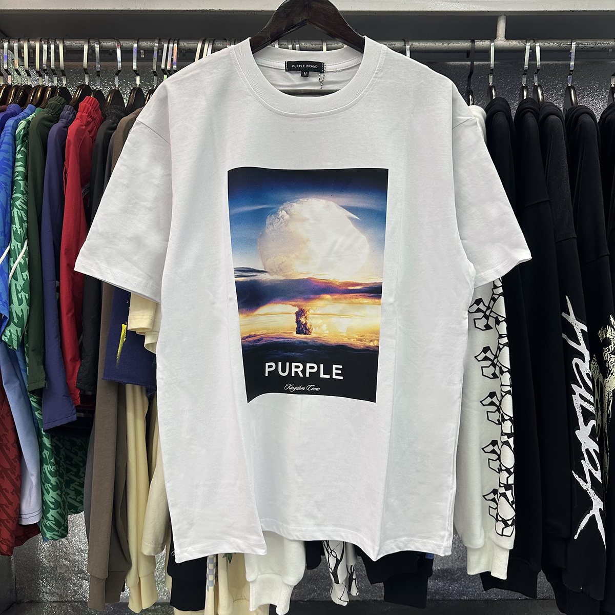 Purple Brand Mushroom Cloud Graphic T-Shirt — context