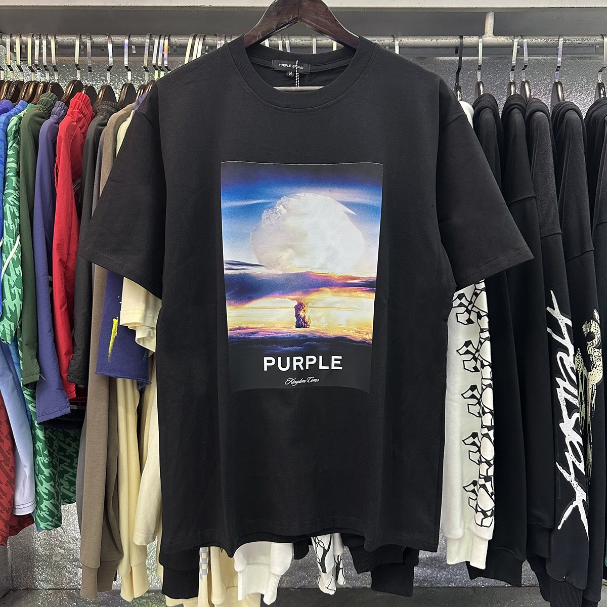 Purple Brand Mushroom Cloud Graphic T-Shirt — context