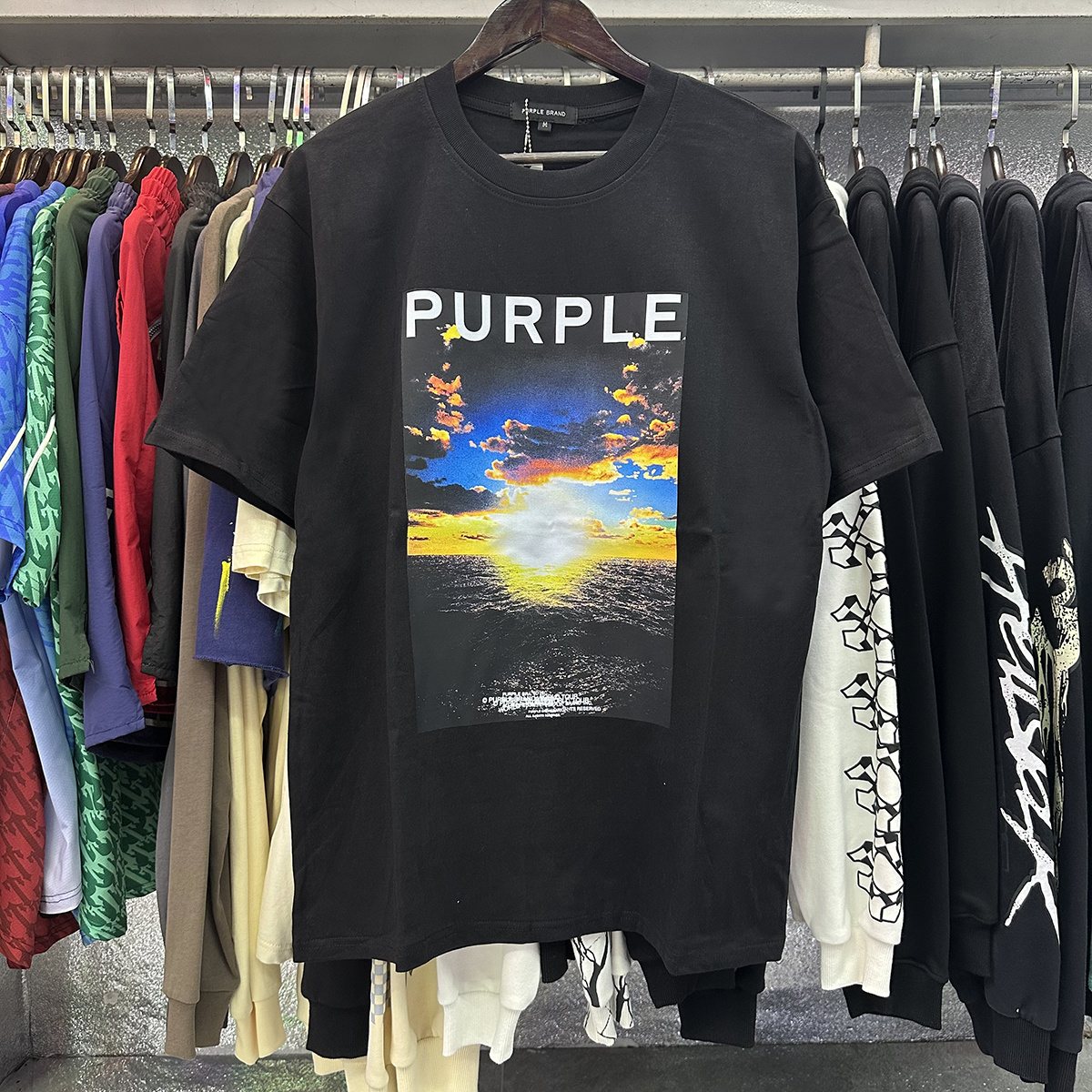 Purple Brand Ocean Sunrise Graphic Short-Sleeve T-Shirt — context