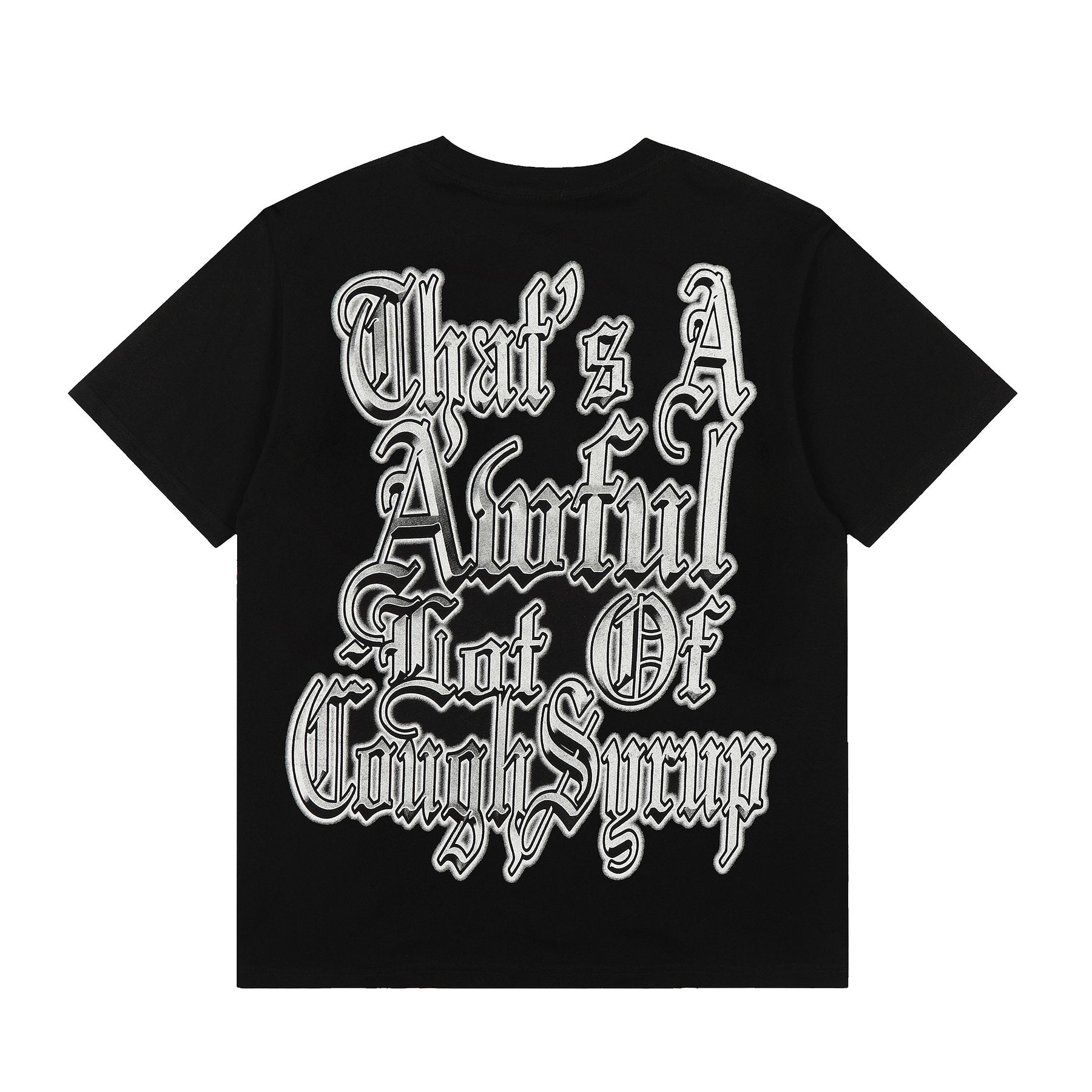 THAT'S A AWFUL LOT OF COUGH SYRUP Cherub Graphic T-Shirt — back
