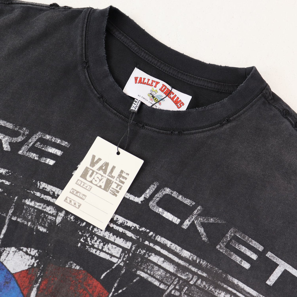 Valley Dreams Washed Black Basketball Graphic T-Shirt — hang_tag