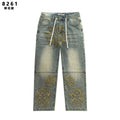 Vale Forever Embroidered Letter Washed Jeans — hero
