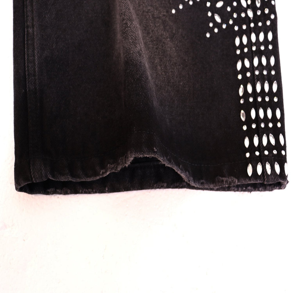 VALE SPORTS DIVISION Rhinestone Starburst Denim Shorts — detail