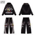 VALE USA Bee Embroidered Striped Hoodie & Sweatpants Set — front