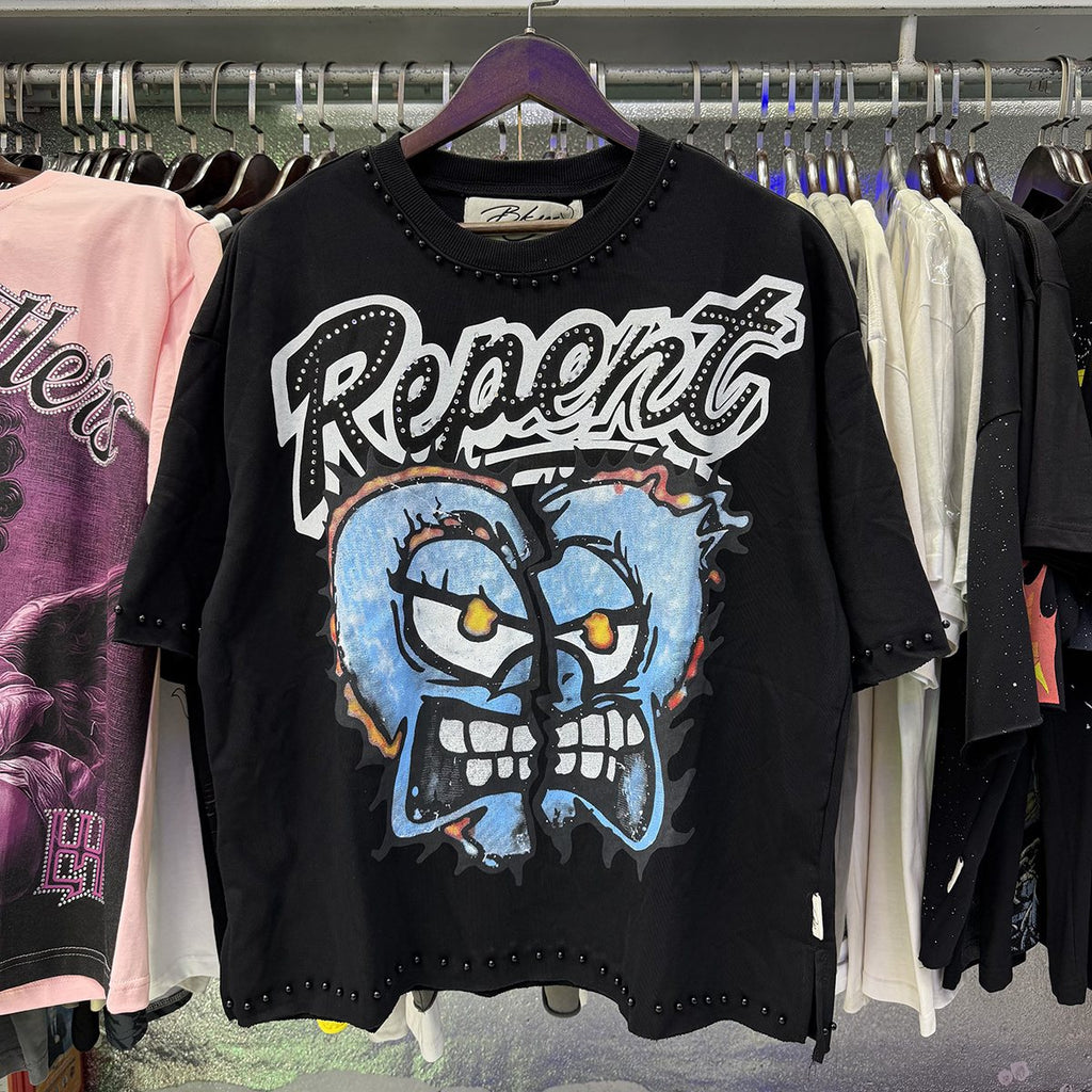BKYS Revival Repent Skull Rhinestone Cropped T-Shirt — context