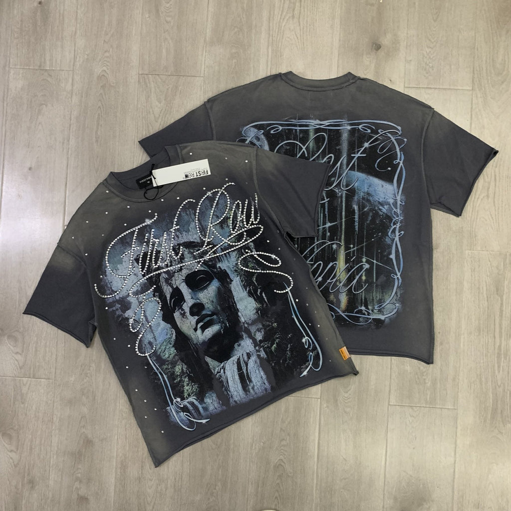 FIRST ROW Lost Utopia Unearth Cropped Graphic T-Shirt — context