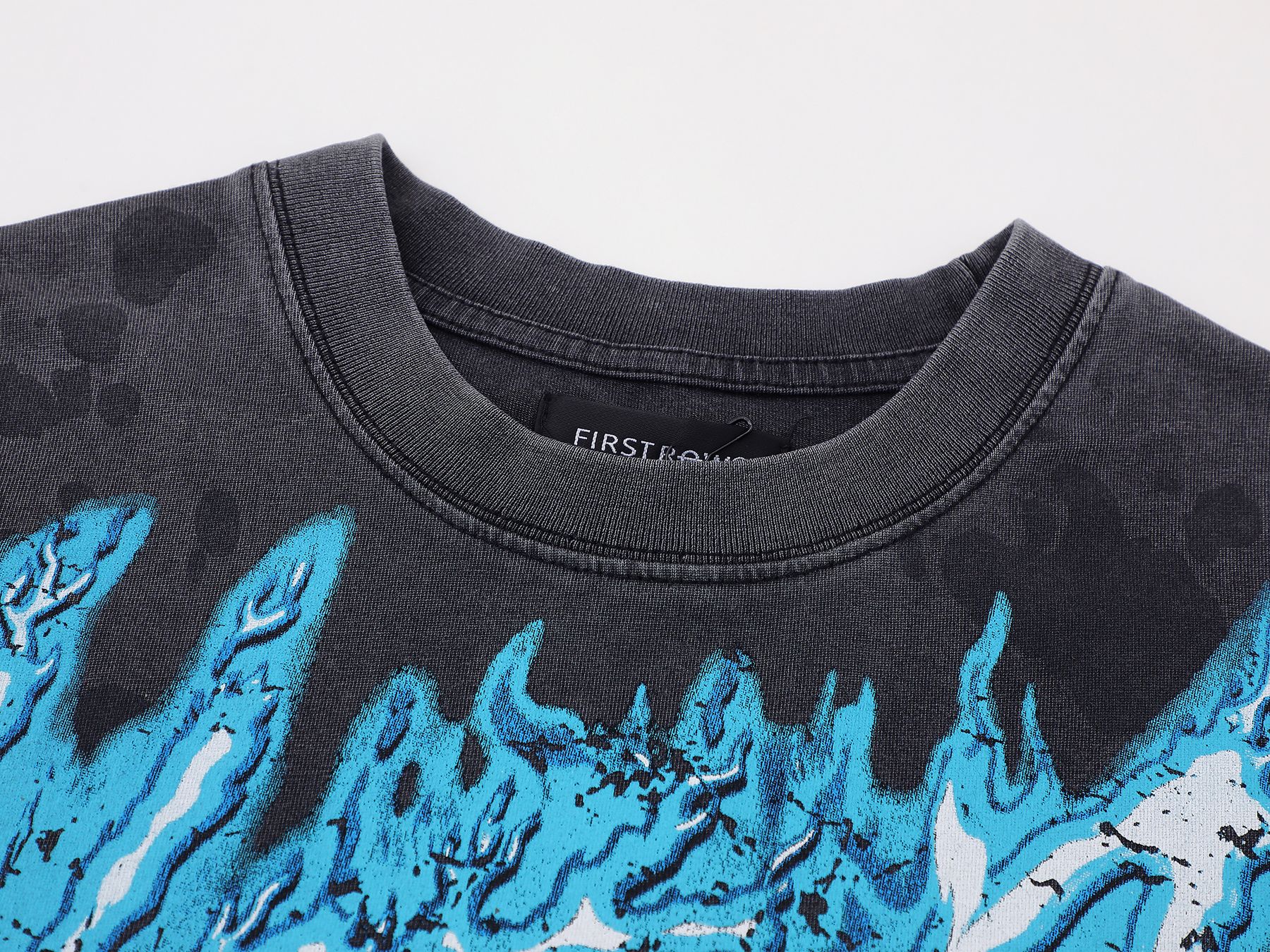 FIRST ROW Warning Not So Quiet Wolf Cropped T-Shirt — neck_label