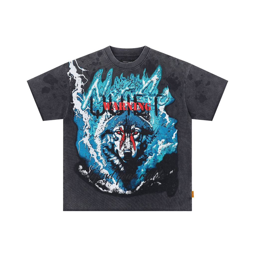 FIRST ROW Warning Not So Quiet Wolf Cropped T-Shirt — hero