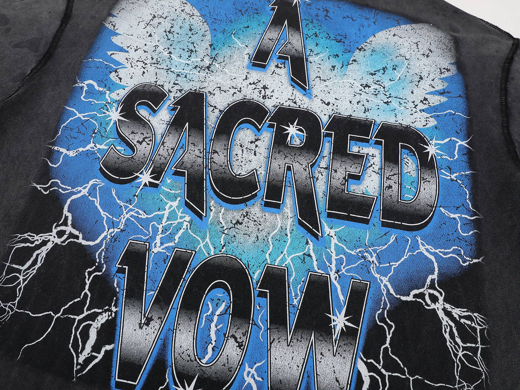 FIRST ROW A Sacred Vow Wing Graphic T-Shirt — detail