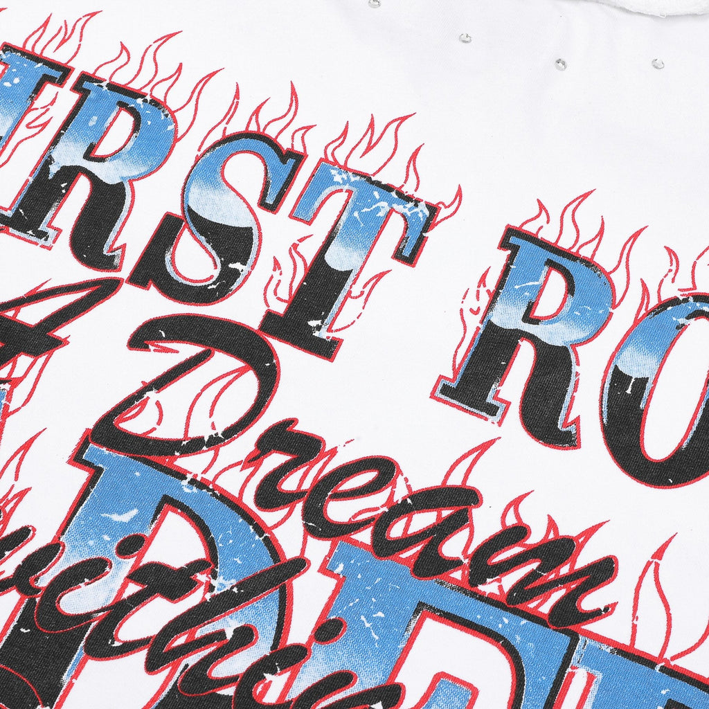 FIRST ROW Lost Utopia Burning Flame T-Shirt — detail