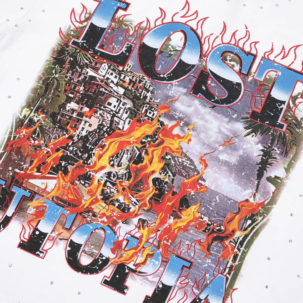 FIRST ROW Lost Utopia Burning Flame T-Shirt — detail