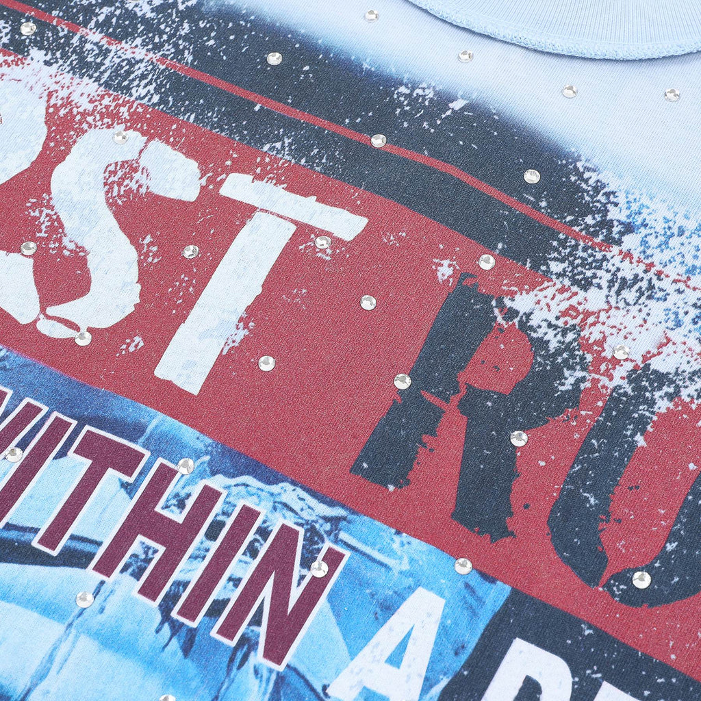 FIRST ROW Lost Utopia Ruins Dream Cropped T-Shirt — detail
