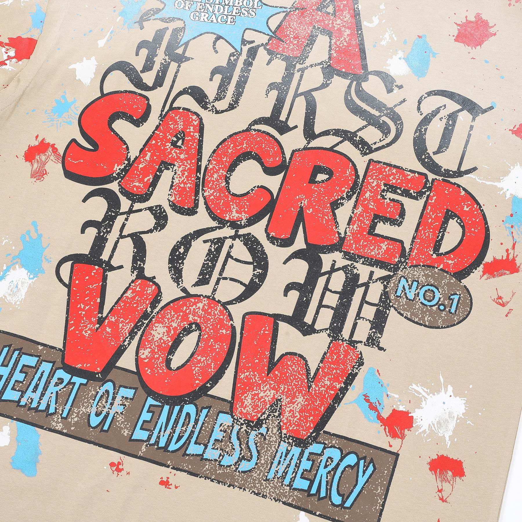FIRST ROW A Sacred Vow Graphic T-Shirt - Beige — detail
