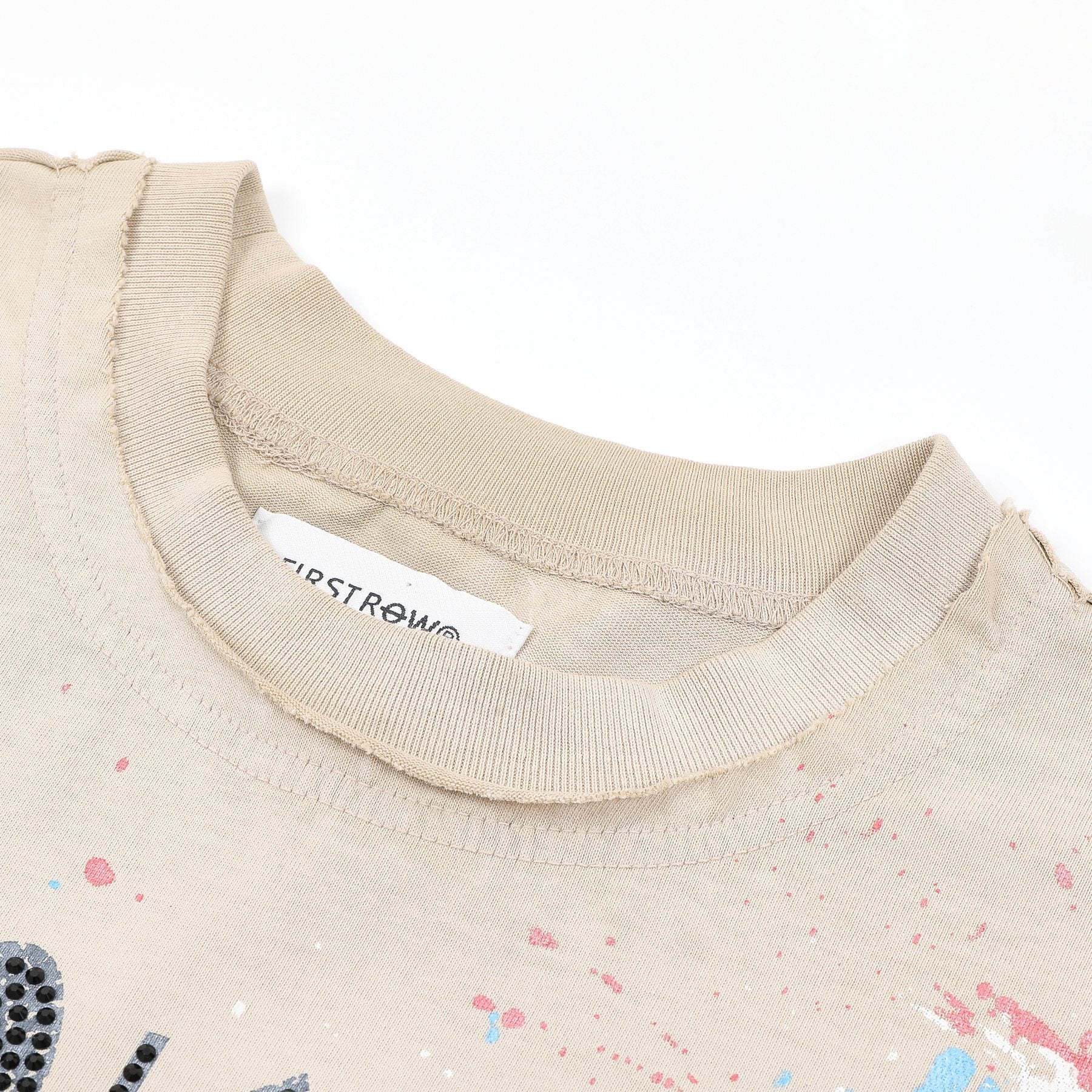 FIRST ROW A Sacred Vow Graphic T-Shirt - Beige — neck_label