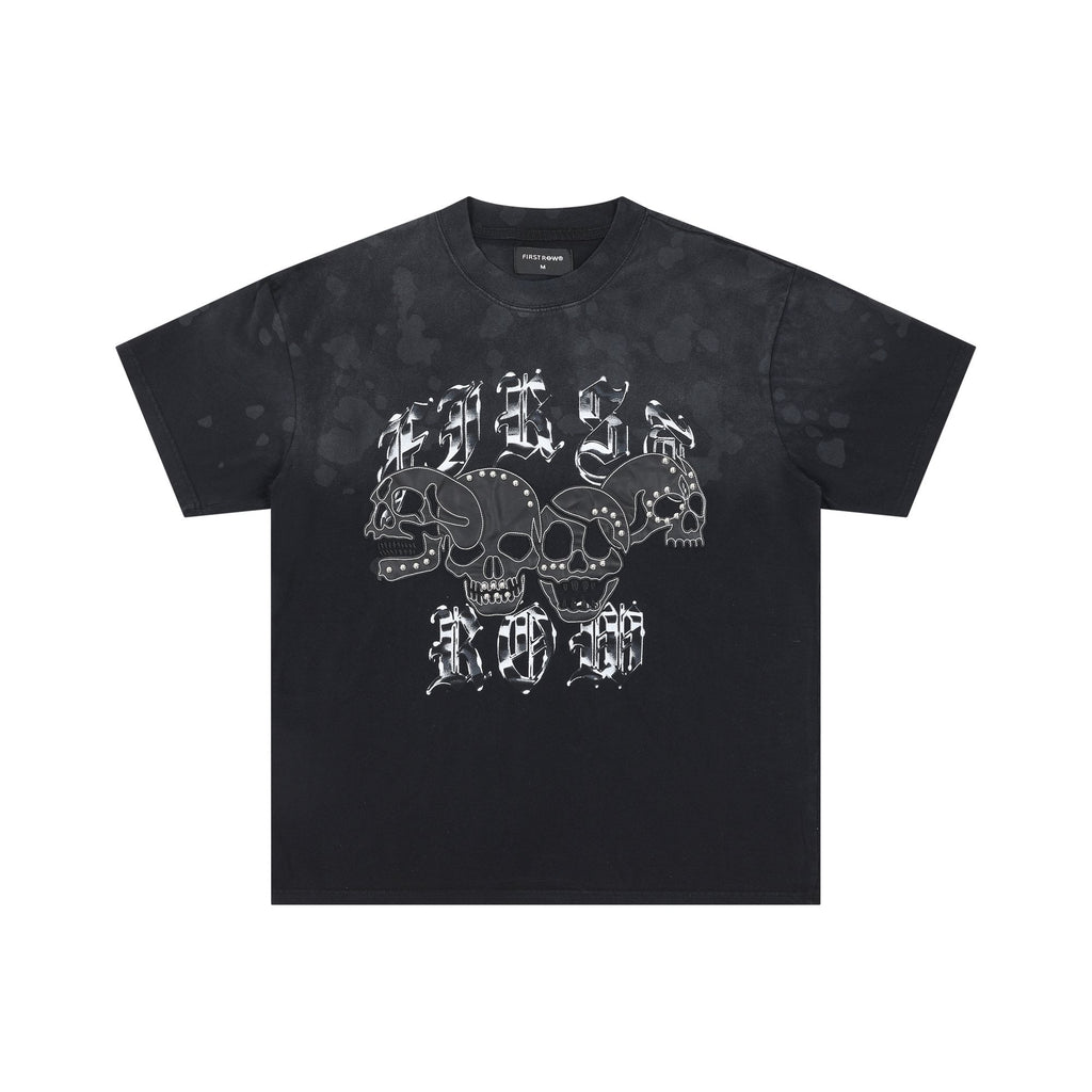FIRST ROW Wake Up and Be Fierce Skull Appliqué T-Shirt — hero