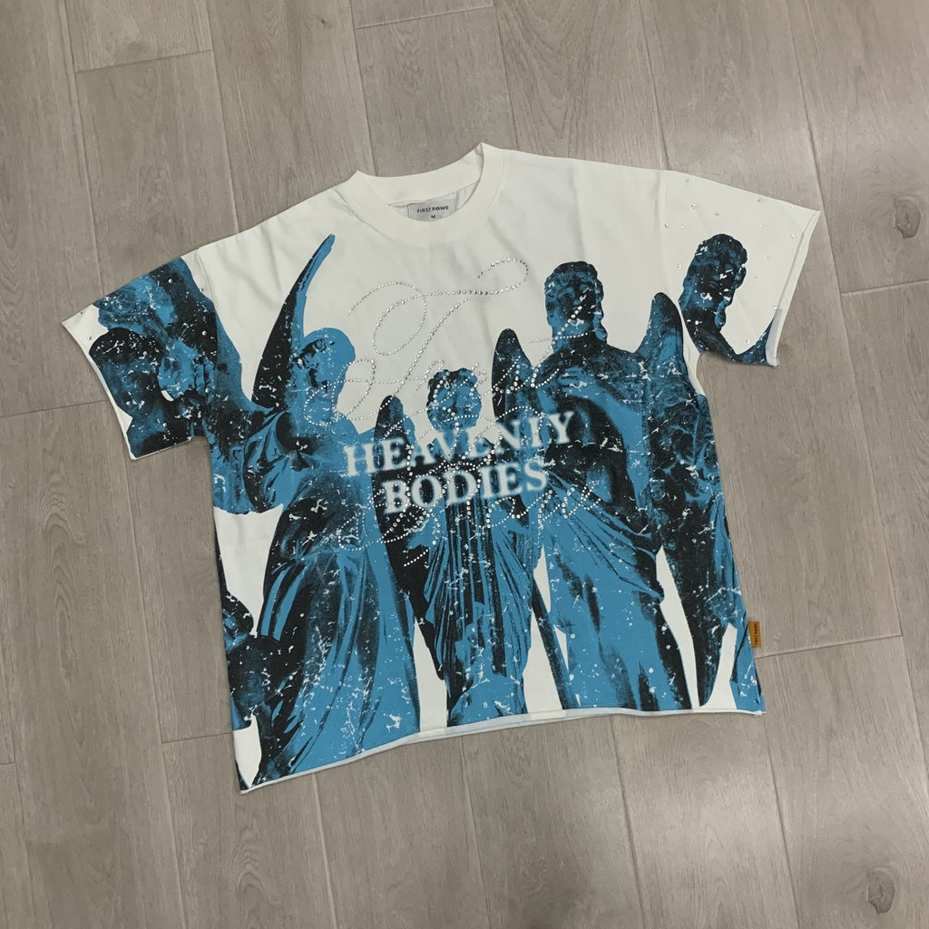 FIRST ROW Statues Rhinestone Graphic T-Shirt — front
