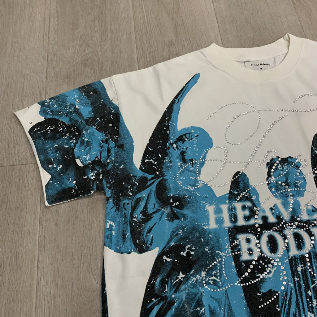 FIRST ROW Statues Rhinestone Graphic T-Shirt — detail
