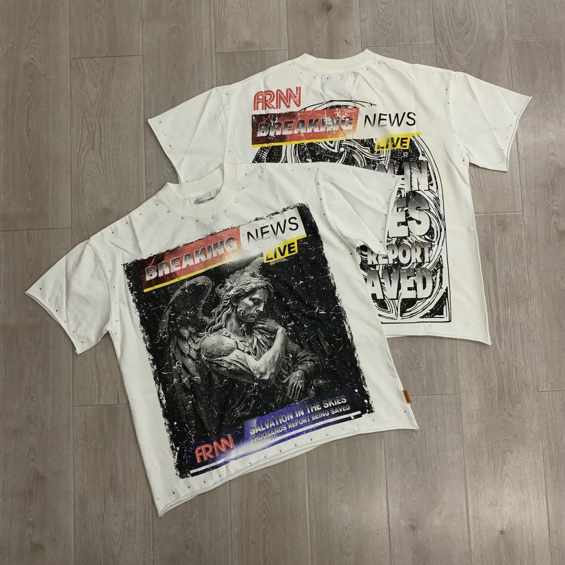 FIRST ROW Breaking News Salvation in the Skies Graphic T-Shirt — context