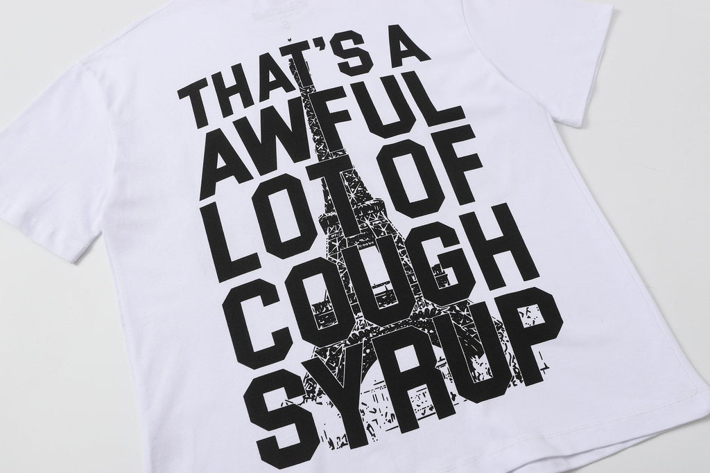 THAT'S A AWFUL LOT OF COUGH SYRUP Eiffel Tower Graphic T-Shirt — detail