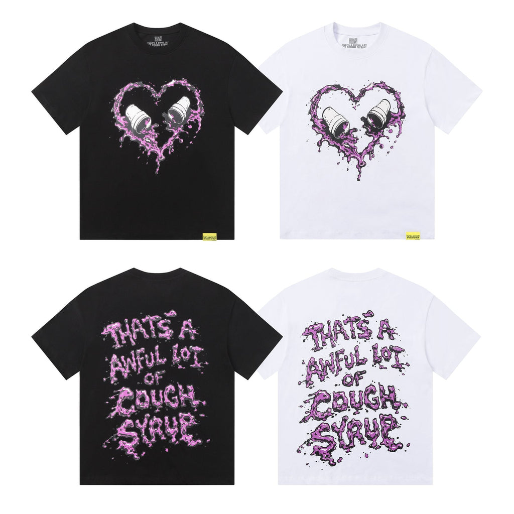 THAT'S A AWFUL LOT OF COUGH SYRUP Purple Front and Back Graphic T-Shirt — comparison