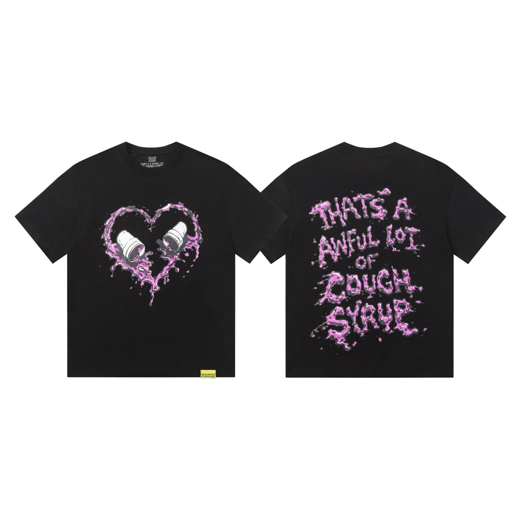 THAT'S A AWFUL LOT OF COUGH SYRUP Purple Front and Back Graphic T-Shirt — hero