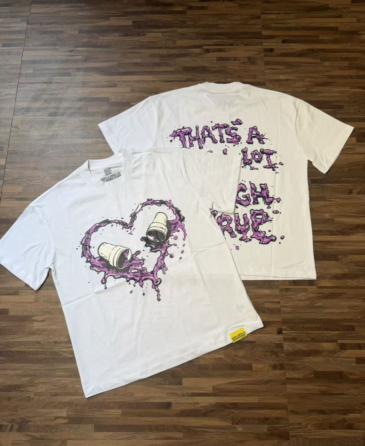 THAT'S A AWFUL LOT OF COUGH SYRUP Purple Front and Back Graphic T-Shirt — context