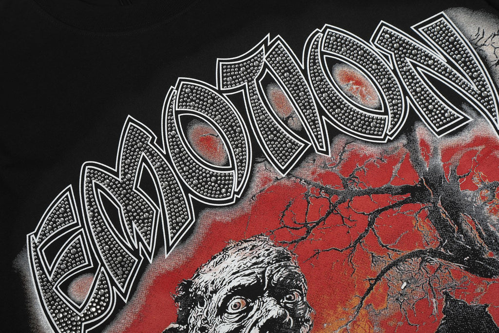 MIXED EMOTION Front-and-Back Graphic Short-Sleeve T-Shirt — detail