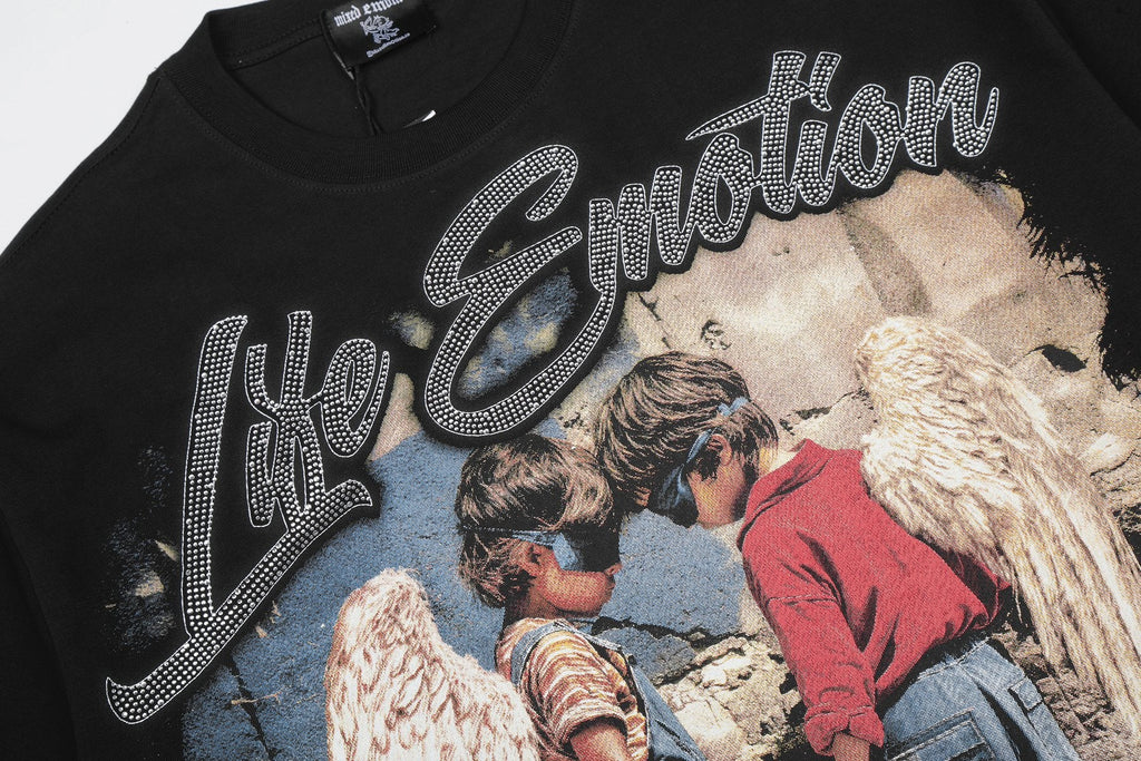 MIXED EMOTION Angel Graphic Short-Sleeve T-Shirt — detail